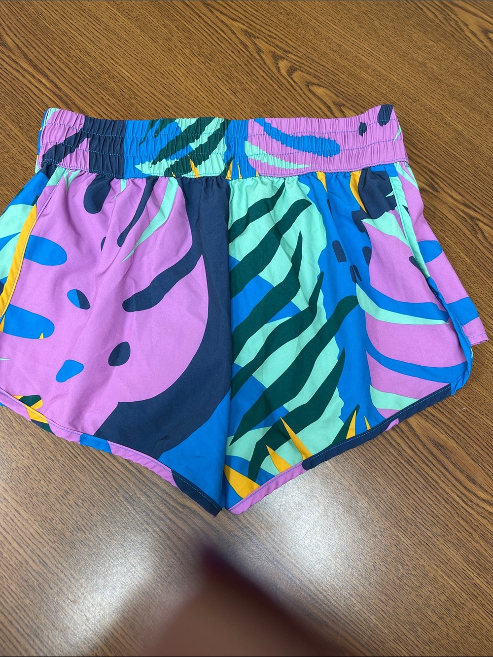 DSG Purple Tropical Print Athletic Shorts with Teal & Yellow Accents - Picture 6 of 6